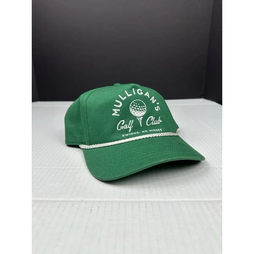 Mulligan's Golf Club Hat Green Rope Snapback Cap Mighty Fine Swings No Misses